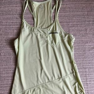Athleta green striped workout top